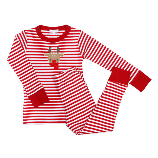 Magnolia Baby Rudolph Stripe Christmas Pajamas