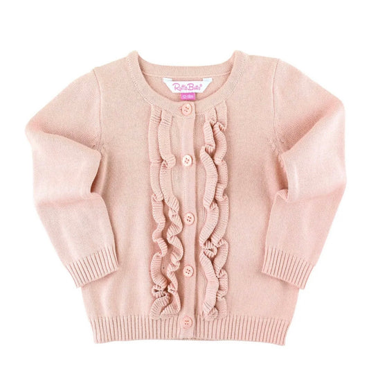 Ruffle Butts Ballet Pink Girls Ruffled Cardigan