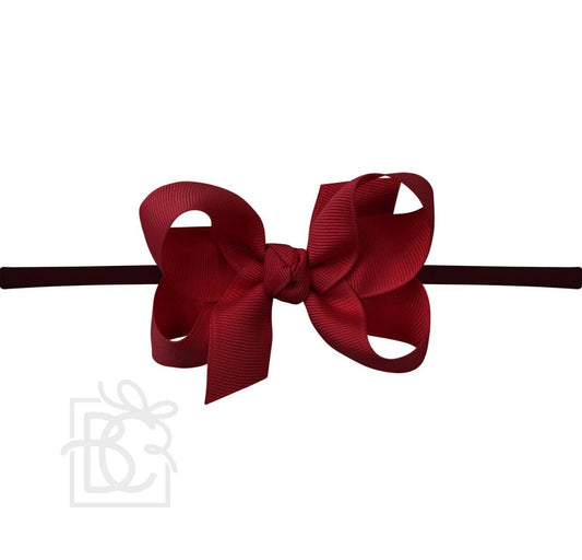 Beyond Creations 3.5” Medium Headband Bow Cranberry/Crimson