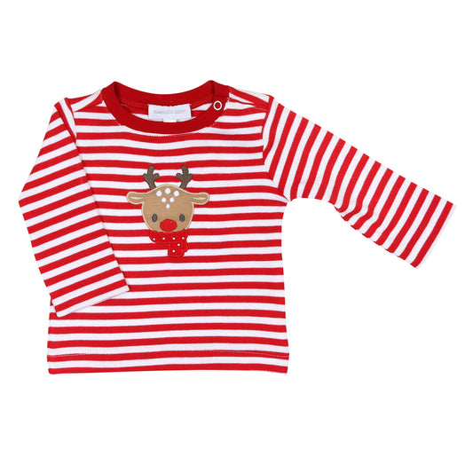 Magnolia Baby Rudolph Stripe Long Sleeve Boys Shirt